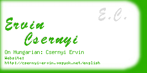 ervin csernyi business card